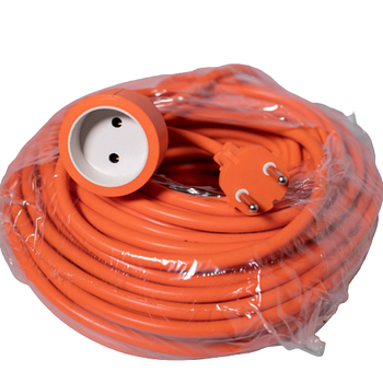 Подовжувач ПВС 1 розетка 5м 2*1,5мм² помаранчевий МЕГАтек