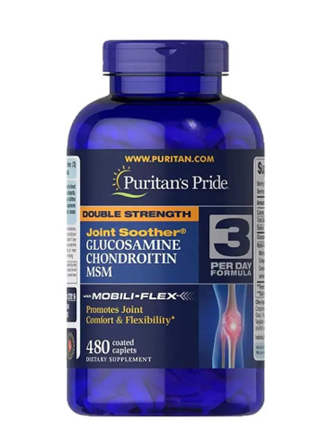 Для суглобів Glucosamine Chondroitin MSM Double Strength Puritan's Pride 480таб США