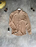 Чоловіча сорочка M182 бежева, фото 5