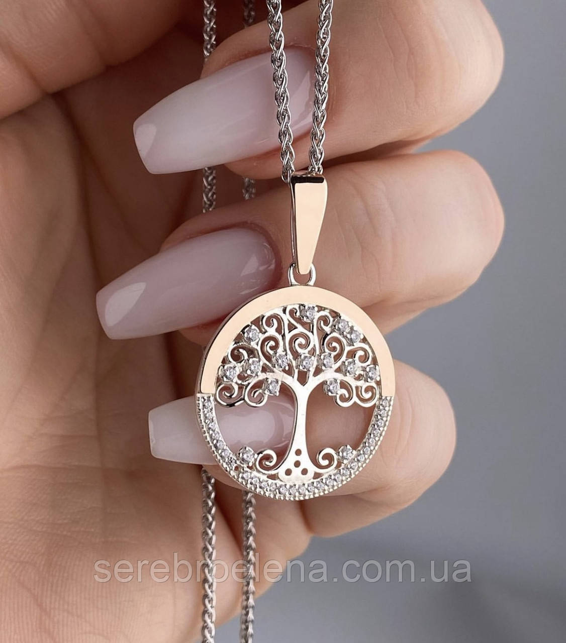 Кулон зі срібла та золота Дерево Життя, фото 1