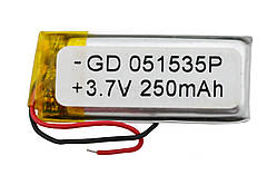 Універсальний акумулятор 3.7V 051535 250mAh 35х15х5 мм