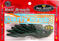 Приманка Bait Breath Curly Grub 3.5" (10шт) Ur28 Motoroil/Green