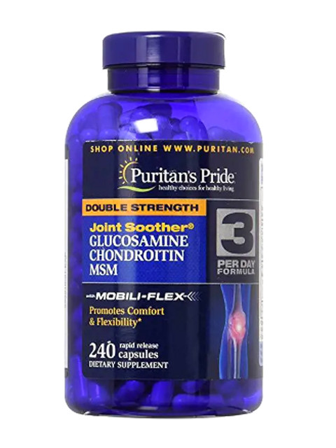 Для суглобів Glucosamine Chondroitin MSM Double Strength Puritan's Pride 240таб США