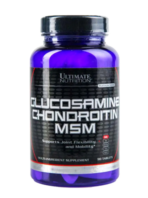 Оригінал з США для суглобів Glucosamine & Chondroitin + MSM від Ultimate Nutriion, 90 таб