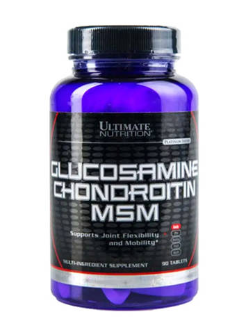 Оригінал з США для суглобів Glucosamine & Chondroitin + MSM від Ultimate Nutriion, 90 таб, фото 2