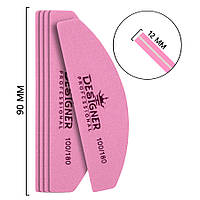 Баф-дуга Designer для полировки и шлифовки ногтей (90мм*12мм) 100/180 Розовый