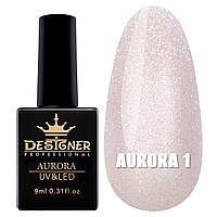 Гель-лак для дизайна "Aurora" Designer Professional c эффектом втирки, 9 мл. № 1