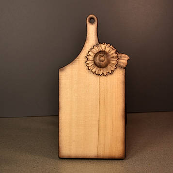 Дошка обробна дерев'яна з квіткою. Розмір 15 х 30 см. Код/Артикул 112