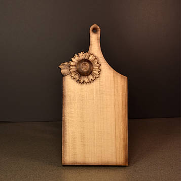 Дошка обробна дерев'яна з квіткою (квітка ліворуч). Розмір 15 х 30 см. Код/Артикул 113