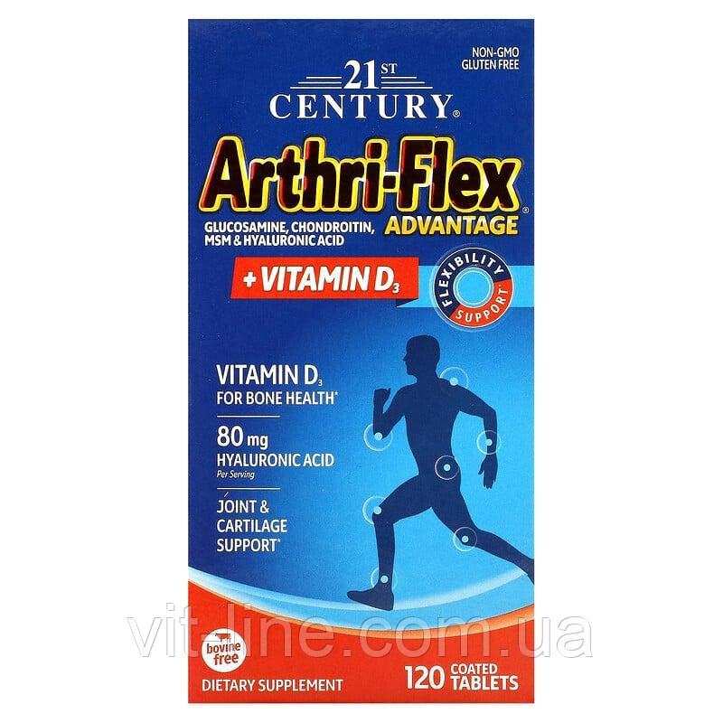 21st Century Arthri-Flex Advantage добавка для підтримки суглобів з вітаміном D3 120  таблеток