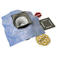 Горизонтальний трап для душу PYS Floor Drain 10х10 см, малюнок решітки лінія Evimetal, фото 8