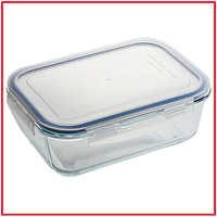 Пищевой контейнер емкость из стекла с крышкой 1.9л для хранения приготовления и запекания еды продуктов
