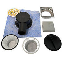 Душовий трап серії PYS Floor Drain 10х10 см, горизонтальний з решіткою Evimetal, фото 6