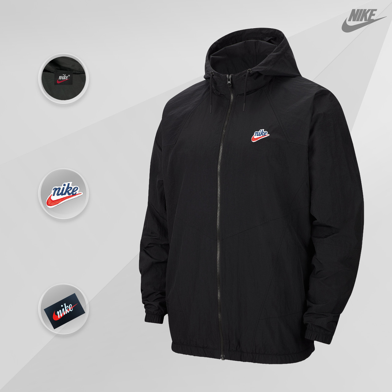 Ветровка мужская Nike осенняя весенняя с капюшоном черная | Куртка Найк ...