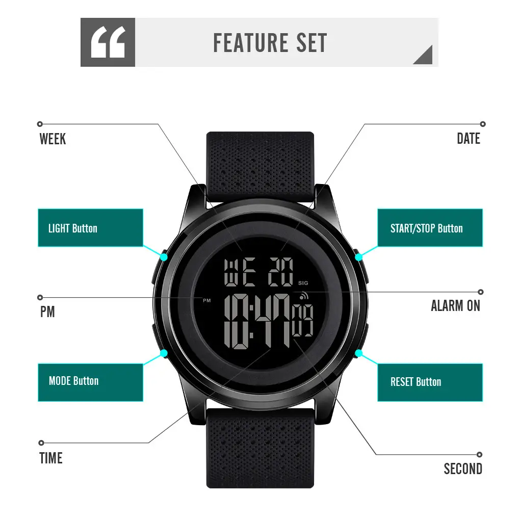 Мужские спортивные наручные часы Skmei 1502 (Черный с черным циферблатом) - фото 5 - id-p1930844839
