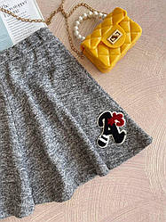 Літня спідниця для дівчинки трикотаж Сіра New Collection, Серый, Девочка, Осень Зима, 10/12 лет