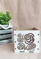 Дерев'яна коробка для квітів та упакування подарунка
