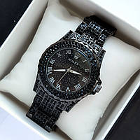 Сріблястий наручний жіночий годинник Rolex (ролекс) прикрашений камінчиками - код 2174b