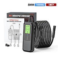 Ендоскоп для смартфона WiFi бездротової 2 камери INSKAM 2NW-W600, 2x2Мп, жорсткий кабель 1 м, об'єктив 8 мм