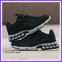 Кроссовки женские и мужские Nike x Stussy Zoom Spiridon Cage 2 black / Найк Стусси Зум Спиридон черные