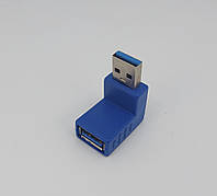 Переходник угловой USB А на USB В (папа/мама) синий арт. 03949