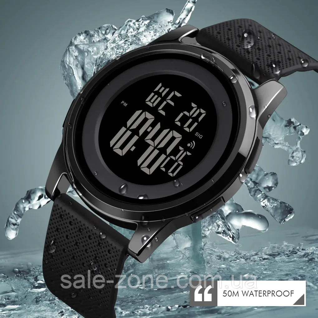 Мужские спортивные наручные часы Skmei 1502 (Черный с черным циферблатом) - фото 8 - id-p1930871924
