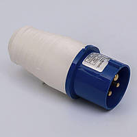 Силова вилка 2Р+РЕ 16А, ССІ-013 TAKEL IP44, для 220 В (503200) Такел, переносна