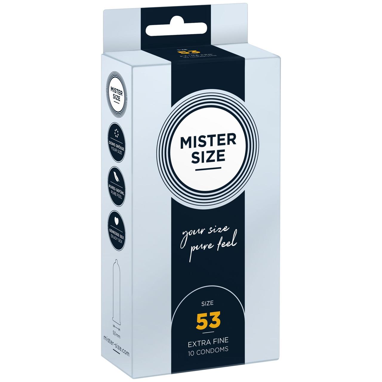 Презервативи Mister Size — pure feel — 53 (10 condoms), товщина 0,05 мм (м'ята упаковка!!!!
