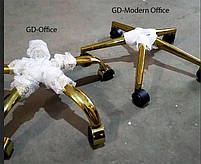 Крісло Jeff GD-Modern Office велюр кавовий B-1042, на золотій ніжці-хрестовині з колесами, фото 8