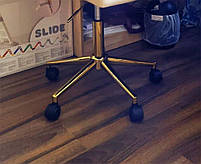 Крісло Jeff GD-Modern Office велюр кавовий B-1042, на золотій ніжці-хрестовині з колесами, фото 10