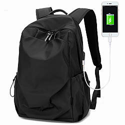 Рюкзак міський на 20л (45х30х14см) 929, з USB портом, Чорний / Повсякденний рюкзак для ноутбука