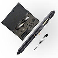 Ручка мультитул с черными чернилами со свистком линейкой отверткой свистком открывашкой черная серая синяя