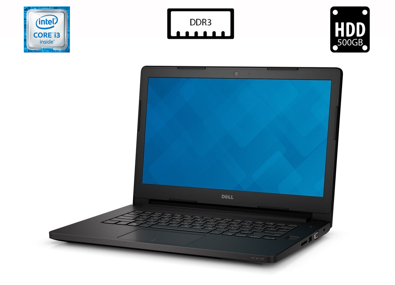 НоутбукDell Latitude 3470/14"TN(1366x768)/Intel Core i3-6100U 2.30GHz/8GB DDR3L/HDD 500GB/Intel HD Graphics 520, фото 1