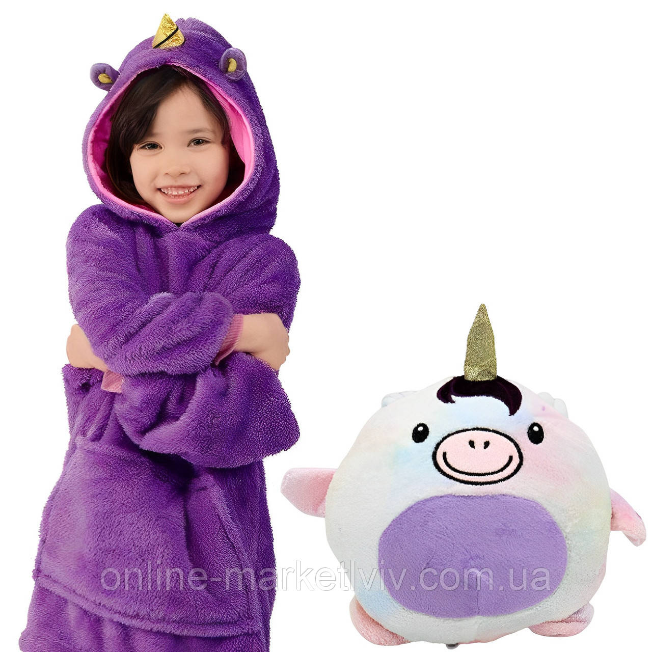 Дитяча іграшка-толстовка Huggle Pets Hoodie / Плед з капюшоном і рукавами 3 в 1