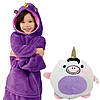 Дитяча толстовка подушка плед 3в1 з капюшоном та рукавами Huggle Pets Hoodie / Флісове худі, фото 2