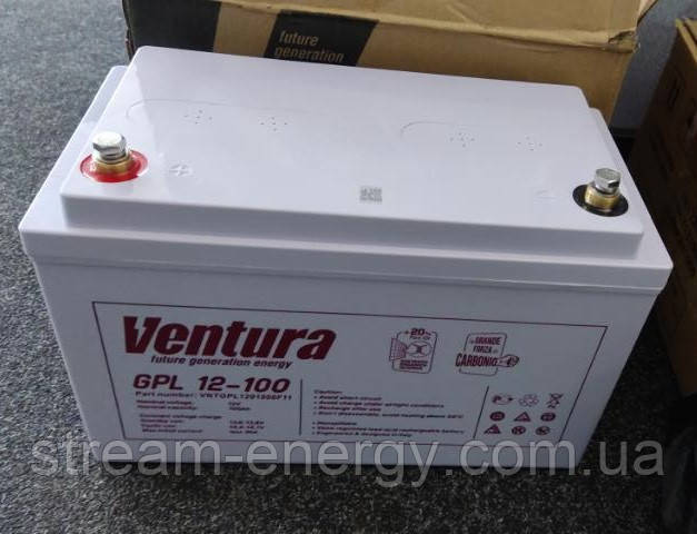 Акумулятор AGM Ventura GPL 12-100 — 100ач для дому, для квартири, для ДБЖ, котла, холодильника, морозилки