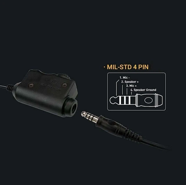 Адаптер гарнитуры Earmor M52 c двойной кнопкой Push-To-Talk для Motorola DP4400/DP4600/DP4800 (M52-PTT-44-V2) - фото 7 - id-p1930890089