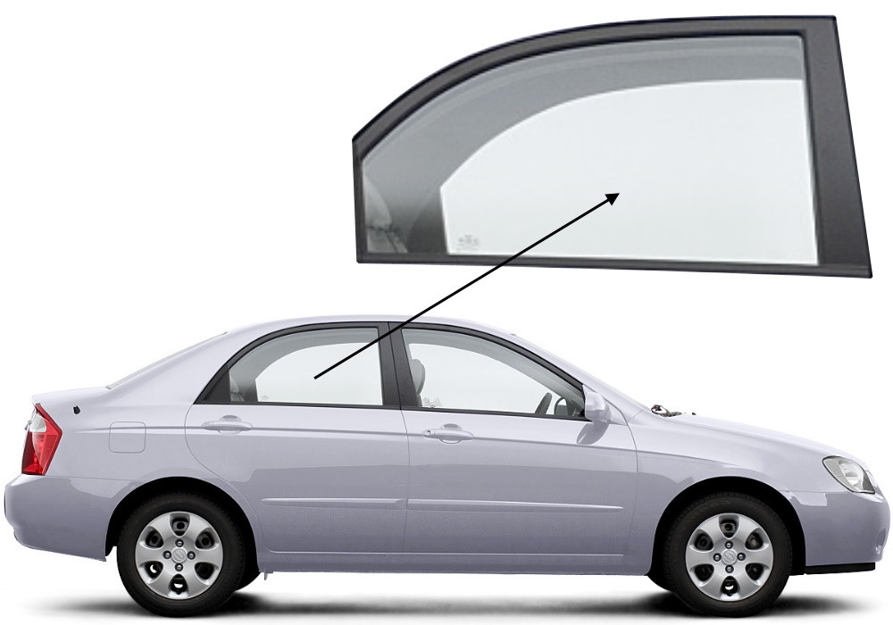 Бічне скло Kia Cerato 2004-2009 задніх дверей праве