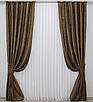 Комплект штор (2шт. 1,5х2,7м.) льон мармур, колекція "Pavliani". Колір коричневий. Код 1261ш 33-0108, фото 2