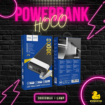 Павербанк Hoco J73 30000 mAh Black з ліхтариком