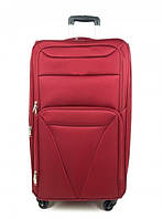 Средний - малый тканевый чемодан на 4 колесах Бордовый M