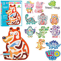 Дерев'яна іграшка Лабіринт TREE TOYS MD 1792 магнітний, 11 різновидів тварин