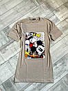 Коротке літнє плаття футболка прямого крою з малюнком на грудях ( р. 42-52) 52032723, фото 6