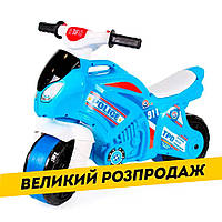 Уценка! Каталка-толокар Мотоцикл Полиция Технок 5781 Синий | Мотоцикл-беговел