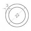 Труба алюминиевая круглая 22х3 АНОД, длина изделия 6м, резка по 3м.