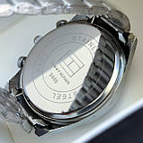 Сріблястий чоловічий наручний годинник Tommy Hilfiger (Хілфігер) чорний циферблат, дата - код 2185b, фото 5