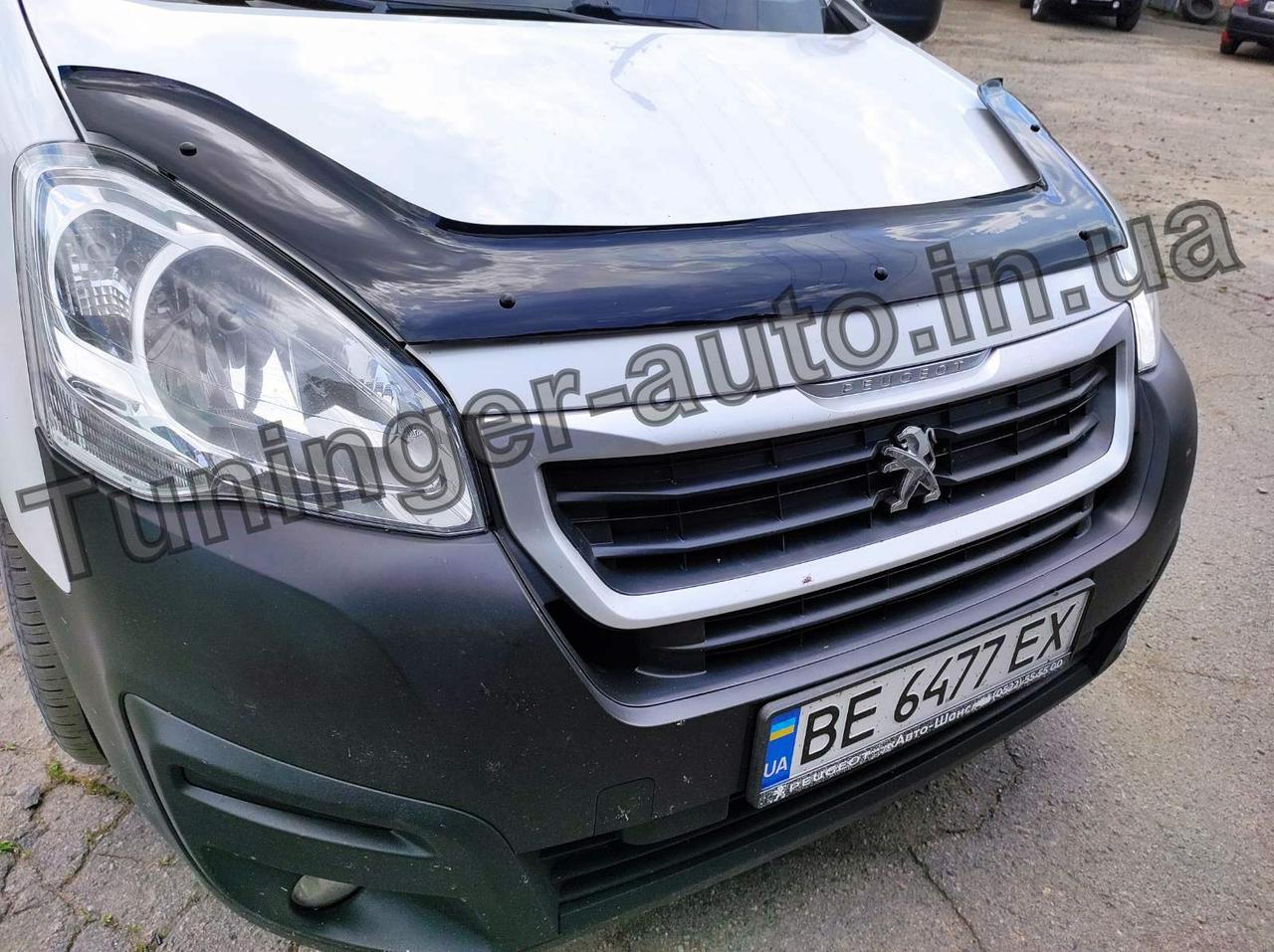 Дефлектор капота (мухобійка) Peugeot Partner 2008-2018 (Cappafe), фото 1