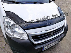 Дефлектор капота (мухобійка) Citroen Berlingo 2008-2018 (Cappafe)