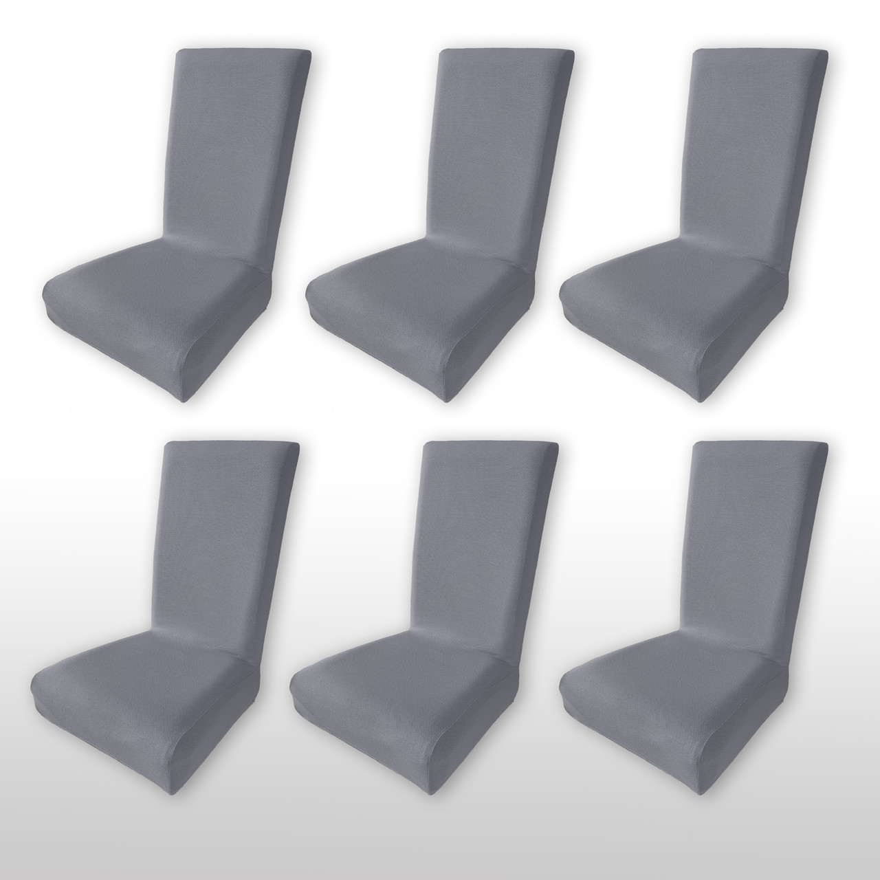 Чохол на стілець. Nokta PREMIUM (Набір 6ШТ). Сірий (підвищенна щільність 290 гр/м², Туреччина), фото 1