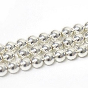Гематит 4 мм кулька колір срібло 38 см 87 бусин